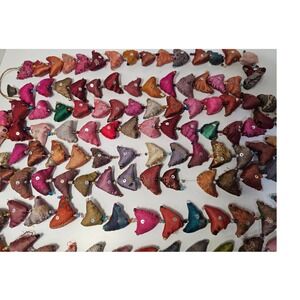 Vintage Handmade Fabric 30 Bird Garland Colorful Beaded String Rustic Farmhouse